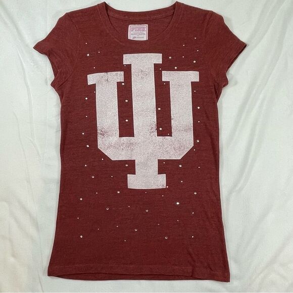 Victoria’s Secret Collegiate Collection Bejeweled IU Go Big Red Babydoll T-shirt - Picture 1 of 11